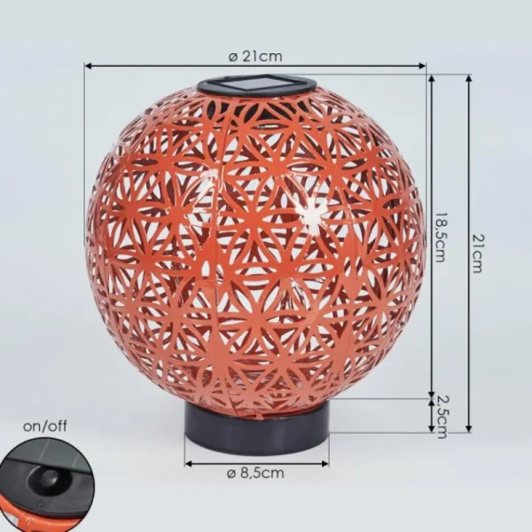 hofstein lampe solaire Leonard LED Rouge, Noir, 1 lumière* Lampes Modernes