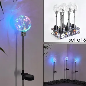 hofstein lampe solaire Liberec LED Argenté, 1 lumière, Changeur de couleurs* Lampes Modernes
