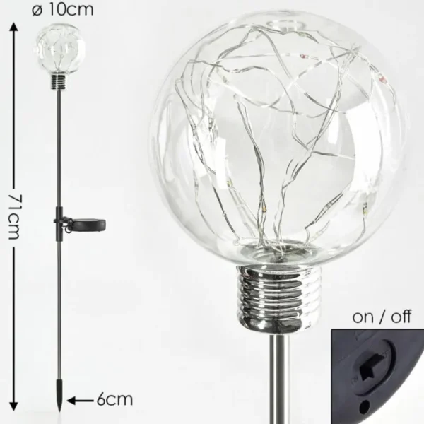 hofstein lampe solaire Liberec LED Argenté, 1 lumière, Changeur de couleurs* Lampes Modernes