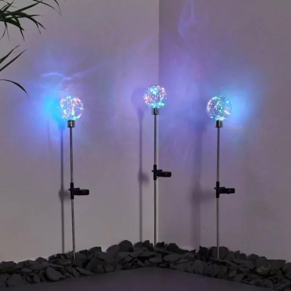 hofstein lampe solaire Liberec LED Argenté, 1 lumière, Changeur de couleurs* Lampes Modernes