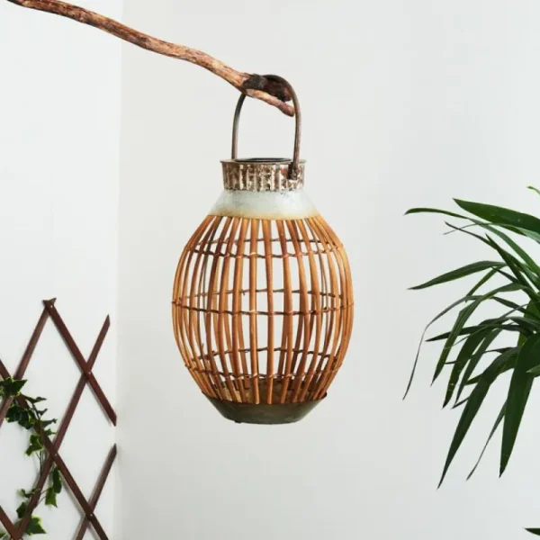 hofstein lampe solaire Mazomanie LED Bois clair, Rouille, 1 lumière* Lampes Modernes
