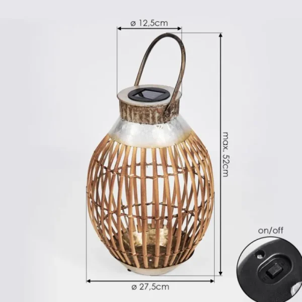 hofstein lampe solaire Mazomanie LED Bois clair, Rouille, 1 lumière* Lampes Modernes