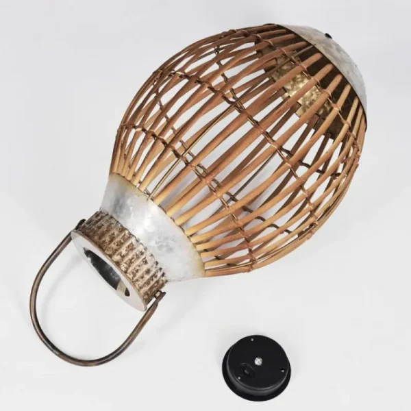 hofstein lampe solaire Mazomanie LED Bois clair, Rouille, 1 lumière* Lampes Modernes