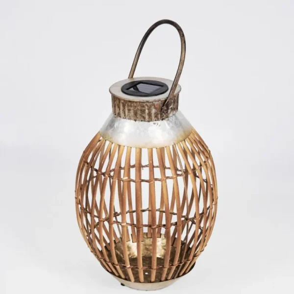 hofstein lampe solaire Mazomanie LED Bois clair, Rouille, 1 lumière* Lampes Modernes