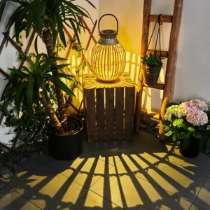 hofstein lampe solaire Mazomanie LED Bois clair, Rouille, 1 lumière* Lampes Modernes