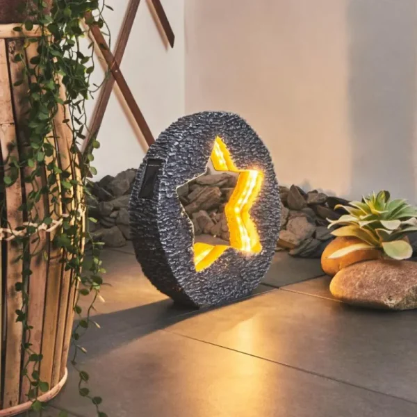 hofstein lampe solaire Siviri LED Bronze, Gris, 48 lumières* Lampes Modernes