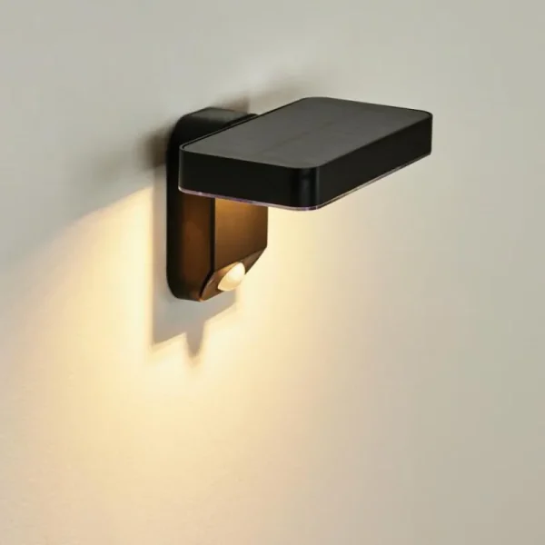 hofstein Lampe solaires Bondarp LED Noir, 1 lumière, Détecteur de mouvement* Lampes Modernes