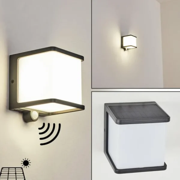 hofstein Lampe solaires Burseryd LED Anthracite, 1 lumière, Détecteur de mouvement* Lampes Modernes