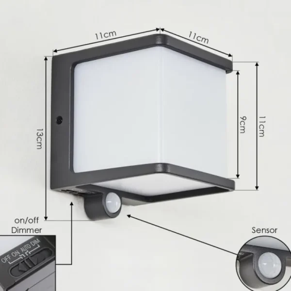 hofstein Lampe solaires Burseryd LED Anthracite, 1 lumière, Détecteur de mouvement* Lampes Modernes