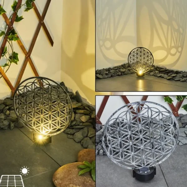hofstein Lampe solaires Kupa LED Noir, Argenté, 2 lumières* Lampes Modernes