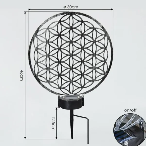 hofstein Lampe solaires Kupa LED Noir, Argenté, 2 lumières* Lampes Modernes