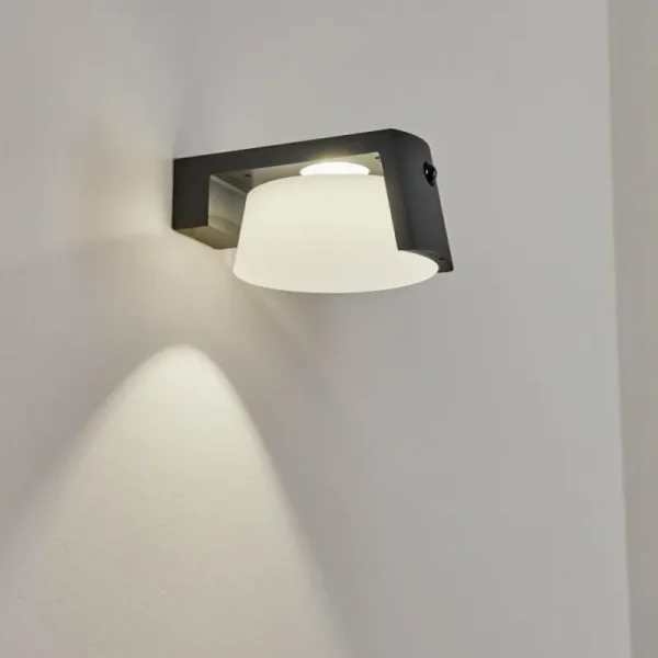 hofstein Lampe solaires Lafite LED Anthracite, 1 lumière, Détecteur de mouvement* Lampes Modernes