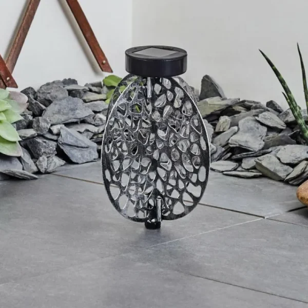 hofstein Lampe solaires Mesan LED Noir, Argenté, 1 lumière* Lampes Modernes