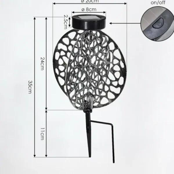hofstein Lampe solaires Mesan LED Noir, Argenté, 1 lumière* Lampes Modernes