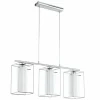 Luminaires Eglo Lampe suspendue Eglo LONCINO 1 Chrome, 3 lumières* Lampes En Verre