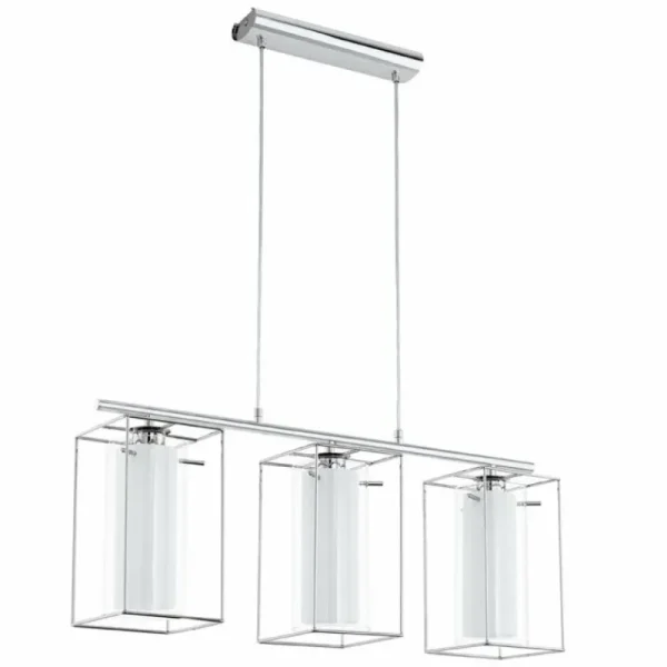 Luminaires Eglo Lampe suspendue Eglo LONCINO 1 Chrome, 3 lumières* Lampes En Verre