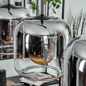 hofstein Lauden Suspension Chrome, Clair, 3 lumières* Lampes En Verre