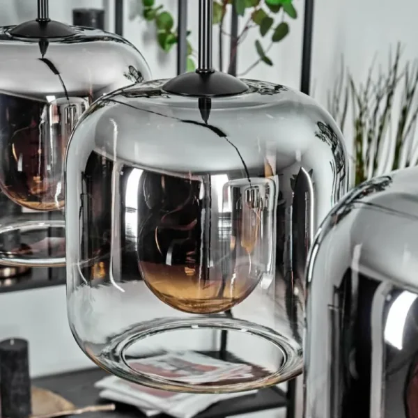 hofstein Lauden Suspension Chrome, Clair, 3 lumières* Lampes En Verre