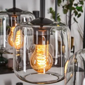 hofstein Lauden Suspension Clair, 4 lumières* Lampes En Verre