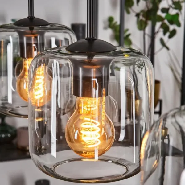 hofstein Lauden Suspension Clair, 4 lumières* Lampes En Verre