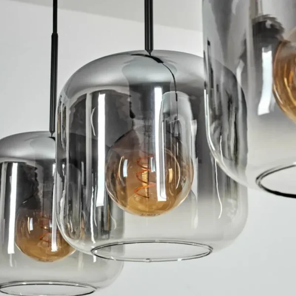 hofstein Lauden Suspension Clair, Fumé, 4 lumières* Lampes Modernes