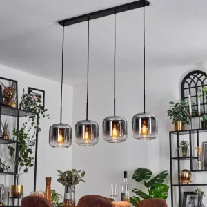 hofstein Lauden Suspension Clair, Fumé, 4 lumières* Lampes Modernes