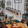 hofstein Lauden Suspension Noir, 5 lumières* Lampes En Verre