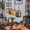 hofstein Lauden Suspension Noir, 4 lumières* Lampes En Verre