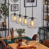 hofstein Lauden Suspension Noir, 4 lumières* Lampes En Verre