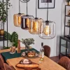 hofstein Lauden Suspension Noir, 4 lumières* Lampes En Verre