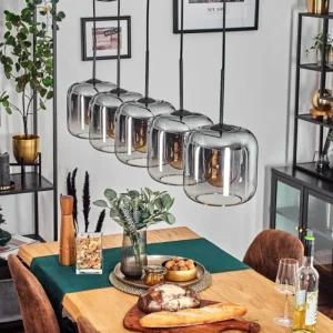 hofstein Lauden Suspension Noir, 5 lumières* Lampes Modernes