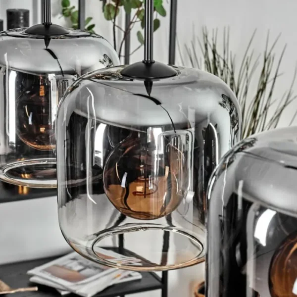 hofstein Lauden Suspension Noir, 5 lumières* Lampes Modernes