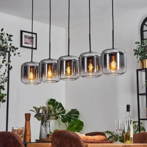 hofstein Lauden Suspension Noir, 5 lumières* Lampes Modernes