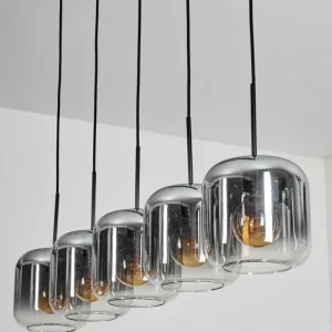 hofstein Lauden Suspension Noir, 5 lumières* Lampes Modernes