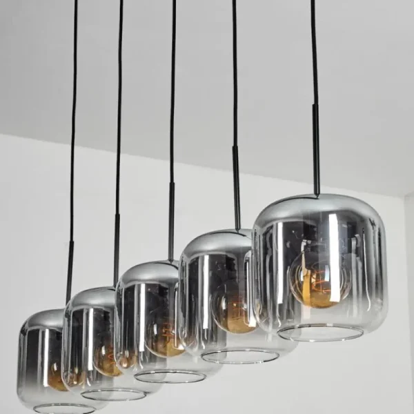hofstein Lauden Suspension Noir, 5 lumières* Lampes Modernes