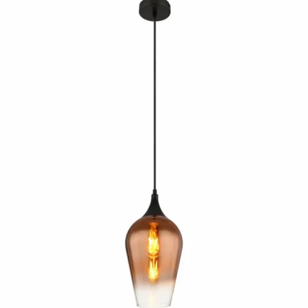 Luminaires Globo Lighting Lavus Suspension Noir, 1 lumière* Lampes En Verre