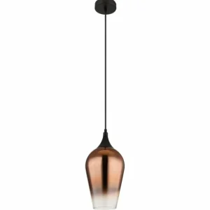 Luminaires Globo Lighting Lavus Suspension Noir, 1 lumière* Lampes En Verre