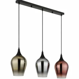 Luminaires Globo Lighting Lavus Suspension Noir, 3 lumières* Lampes En Verre