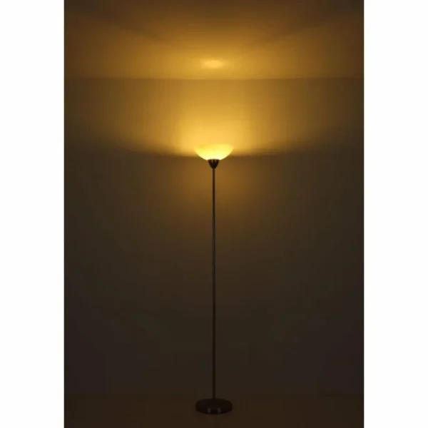 Luminaires Globo Lighting Lima Lampadaire Nickel mat, 1 lumière* Lampes En Verre