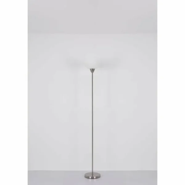 Luminaires Globo Lighting Lima Lampadaire Nickel mat, 1 lumière* Lampes En Verre