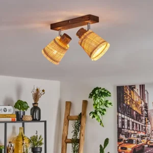 hofstein Lindberg Plafonnier Chrome, Écru, 2 lumières* Lampes Modernes