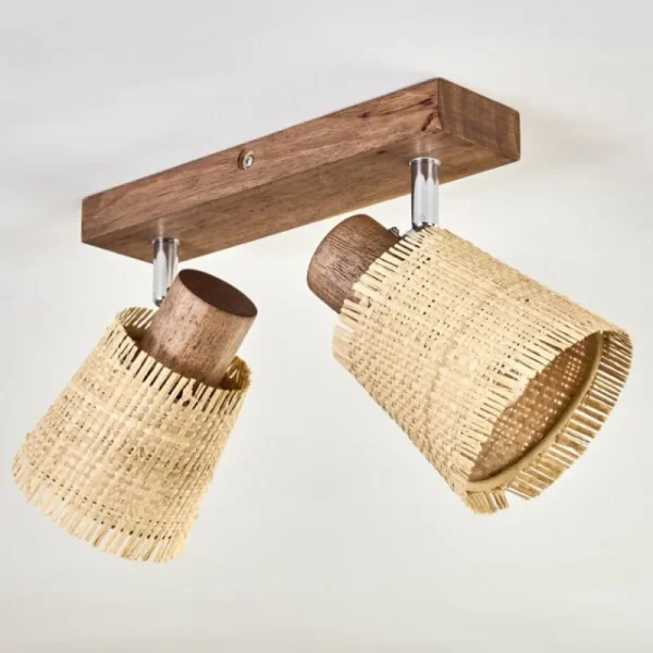 hofstein Lindberg Plafonnier Chrome, Écru, 2 lumières* Lampes Modernes
