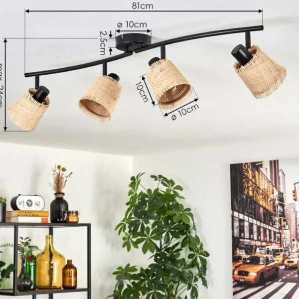 hofstein Lindberg Plafonnier Noir, 4 lumières* Lampes Modernes
