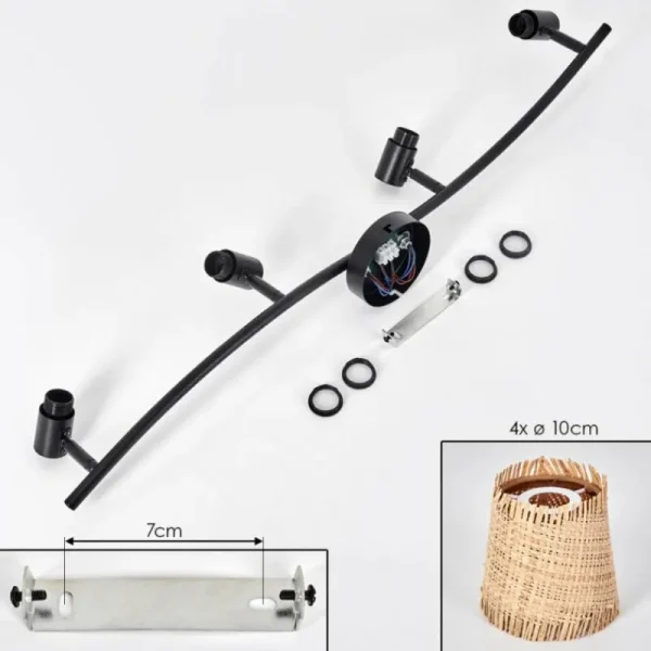 hofstein Lindberg Plafonnier Noir, 4 lumières* Lampes Modernes