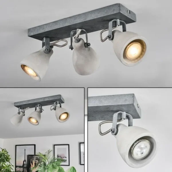 hofstein Lomma Plafonnier Acier brossé, 3 lumières* Lampes Modernes