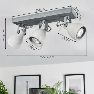 hofstein Lomma Plafonnier Acier brossé, 3 lumières* Lampes Modernes
