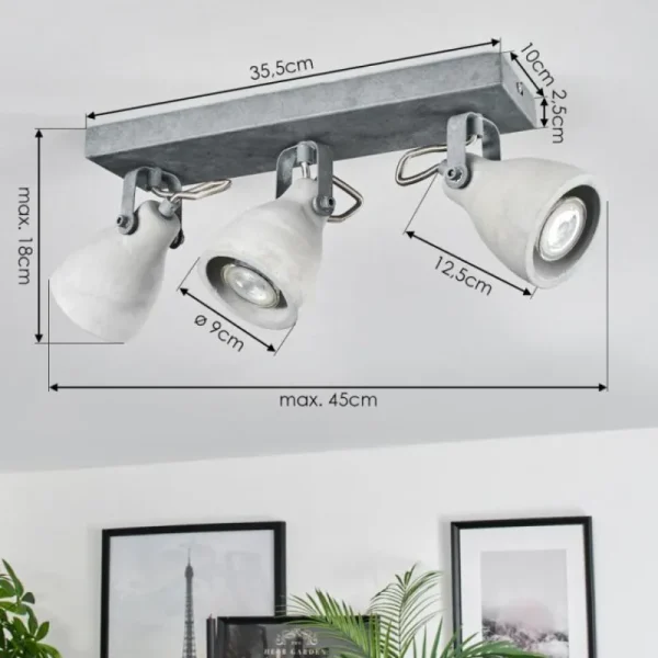 hofstein Lomma Plafonnier Acier brossé, 3 lumières* Lampes Modernes