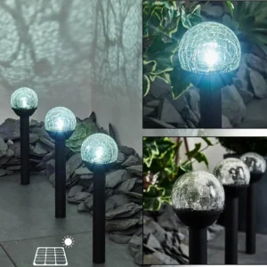 hofstein Lot de 3 lampes solaires Colognole LED Noir, 1 lumière* Lampes Modernes