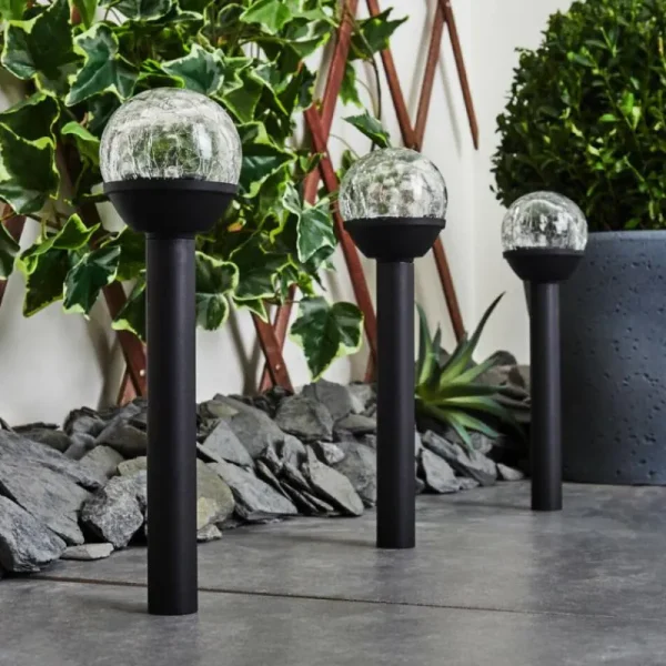 hofstein Lot de 3 lampes solaires Colognole LED Noir, 1 lumière* Lampes Modernes