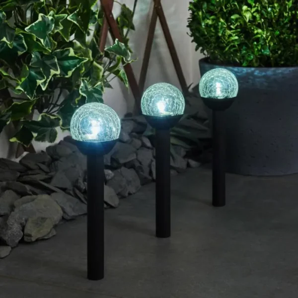 hofstein Lot de 3 lampes solaires Colognole LED Noir, 1 lumière* Lampes Modernes